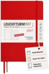 Leuchtturm1917 Calendar săptămânal 2027 punctat mediu (A5) cu caiet - Planificator de întâlniri german, cireș, ianuarie-decembrie 2027, prezentare generală săptămânală în stânga + pagină cu note în dreapta - 400092 