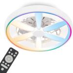 BRILONER - Ventilator LED de tavan cu iluminare, telecomanda, motor DC, 5 viteze, RGBIC, CCT, reglabil, lampa cu ventilator, plafoniera LED, ventilator plafoniera, 48 cm, alb - 3988016 (3988016)