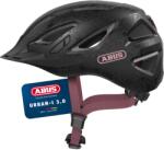 ABUS Cască de oraș ABUS Urban-I 3.0 - cască de bicicletă cu lumină spate, vârf și închidere magnetică - pentru bărbați și femei - neagră cu model floral, mărimea S - 40190 (40190)