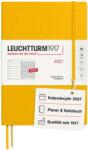 Leuchtturm1917 calendar săptămânal 2027 Compoziție (B5) cu caiet, cu linii - planificator de întâlniri engleză, floarea soarelui, copertă cartonată, 178 x 254 mm, ianuarie-decembrie 2027, prezentare săptămânală în s