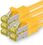 1aTTack. de Cablu de rețea Cat. 7 7, 5 m galben pachet de 5 cablu Ethernet Cat7 cablu LAN de rețea cablu brut 10 Gb s SFTP PIMF LSZH set cablu patch cu mufă Rj 45 Cat. 6a - 4251073616247
