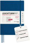 Leuchtturm1917 calendar săptămânal 2027 mediu (A5) cu caiet, cu linii - planificator de întâlniri franceză, indigo, copertă moale, ianuarie-decembrie 2027, prezentare săptămânală în stânga + pagina de note în dreapt