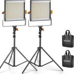 NEEWER 2er Pack lumini video LED Bi Color 480 dimmabile, 3200K-5600K - NL480 (NL480)