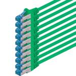 1aTTack. de CAT-6-Ethernet-LAN-Netzwerkkabel, 7, 5 m, verde, 10 bucăți, 10/100/1000/10000 MBit/s, cablu de patch, S-FTP, dublu ecranat, PIMF, 250 MHz, fără halogen, compatibil cu CAT 5/CAT 6A/CAT 7, pentru switch