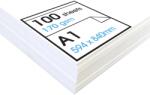 ARTWAY Studio - Hârtie coală A1 pentru desen - ideală pentru aplicații artistice uscate - 170g/mp - A1 (100 coli), albă