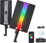 NEEWER Stick de lumină video LED NEEWER RGB2 cu mâner metalic ușă bară tactilă/APP/2, 4G control magnetic video RGB reîncărcabil, 2500K-10000K CRI98+ iluminare foto reglabilă 18 scene (RGB2)