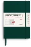 Leuchtturm1917 Calendar săptămânal 2027 Compoziție (B5) cu caiet, cu linii - planificator de întâlniri în engleză, verde pădure, cartonat, ianuarie-decembrie 2027, prezentare generală săptămânală în stânga + pagină 