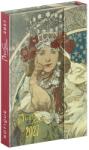REALSYSTEM Agendă REALSYSTEM 110x160 mm, săptămânală, pagini galbene, cu închidere cu clapetă, Alphonse Mucha 2027 (5412-AM)