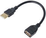 Akyga Prelungitor Cablu USB 2.0 Tata la Mama, 0.15m, Negru - AK-USB-23 (AK-USB-23)