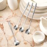 Gadget Master Set 4 lingurite inima cu coada lunga - argintii Tacam