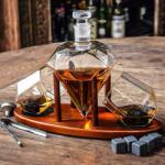 Mikamax Decantor diamant cu doua pahare Deluxe