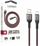  Cablu Lamtech USB la Type-C, 5A, 1.2m, culoare negru (PHA-5202021111849) - vexio