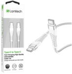  Cablu Lamtech Type-C la Type-C, 1m, incarcare si transfer date, culoare alb (PHA-5202021112747) - vexio