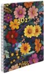REALSYSTEM Agendă REALSYSTEM SP1 cu spirală, format A/5, săptămânală, pagini albe, cu motive florale, 2027 (8311-53)