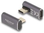 Delock Adaptor USB Delock 40 Gbps USB Type-C PD 3.0 100 W cu mufă de conectare - cu carcasă de conectare, curbată și rotită spre stânga/dreapta, 8K 60 Hz, din metal