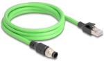 Delock Cablu Delock M12 A codificat cu 8 pini tată - RJ45 tată PUR (TPU) 2 m
