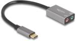 Delock Placă de sunet externă Delock cu conector USB Type-C și adaptor audio Plug & Play cu două mufe stereo de 3, 5 mm