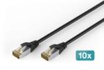 ASSMANN Cablu de legătură Digitus CAT6A S-FTP, 1 m, negru (pachet de 10 bucăți) (DK-1644-A-010-OD-10)