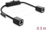 Delock Cablu RJ45 Delock, mufă cu carcasă, cu comutator, Cat. 6 F/UTP, 0, 3 m, negru