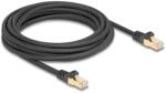 Delock Cablu de rețea Delock RJ45 cu înveliș împletit, Cat. 6A S/FTP, tată-tată, 5 m, negru