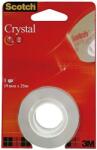 TYPEC Bandă Adezivă Transparentă Scotch Crystal Clear, 1 Rolă 19 mm x 82 m, Aderență Puternică și Claritate Ridicată, Rezistentă la Îngălbenire, pentru Birou, Ambalare Cadouri și Uz Casnic
