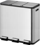 EKO Cos de gunoi cu pedala, EKO, EcoCasa II Step, 15+15+15 litri, 3 compartimente, inox (912945) Cos de gunoi