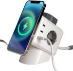 allocacoc Prelungitor cubic cu incarcare wireless, Powercube by Allocacoc, 6xUSB, 3 prize, 1.5m, alb/gri (11430WT/EUMWPD)