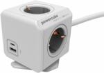 allocacoc Prelungitor cubic, Powercube by Allocacoc, 2xUSB, 4 prize, 1.5m, alb/gri (10435/DEEUAC)