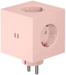 AVOLT Prelungitor cubic, AVOLT, Square 2, 3 prize, 2xUSB-C, roz pastel (SQ2-EUFC30-WMOP)