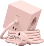 AVOLT Prelungitor cubic, AVOLT, Square 1, 3 prize, 2xUSB-C, 1.8 metri, roz pastel (SQ1-EUFC20-18OP)