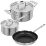 KUHN RIKON Set 3 vase de gatit, Kuhn Rikon, Culinary Fiveply, cu tigaie Ø 24 cm, inox (37882)