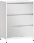 HOMCOM Comodă cu 3 Sertare și Fronturi Oglindă, Design Modern pentru Dormitor sau Hol, 60x35x80 cm, Albă | Aosom Romania (83D-322V00WT) Comoda