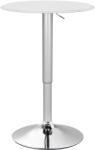HOMCOM Masă de Bar Rotundă Ø63 cm, Reglabilă pe Înălțime 67-93 cm, cu Structură Metalică și Blat Rotativ 360°, Albă | Aosom Romania (83A-118V00WT)