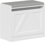 HomCom Bancă pantofar cu compartiment rabatabil, 60x30x52 cm, alb | Aosom Romania (837-825V00WT) Pantofar