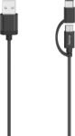 Hama Micro-USB Cable, 2 in 1, incl. Adapter to USB-C, USB 2.0, 0.75 m (00200616)