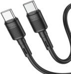 hoco. Cablu Date si Incarcare USB Type-C la USB Type-C HOCO X83 Victory, 1 m, PD60W, 3A, Negru (cab/da/us/hoc/x8/1m/pd/ne)