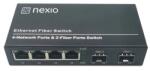 Nexio Mediaconvertor 10/100/1000M 4 port RJ45, 2 SLOT SFP - Nexio NX-1000N-24-SFP (NX-1000N-24-SFP)
