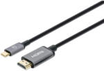 Manhattan 153591 1 M HDMI A-típus (Standard) USB C-típus Fekete, Szürke Video átalakító kábel (153591)