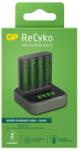 GP ReCyko M451 USB Speed Charger Ni-MH Akkumulátor Töltő + D451 Charger Dock + 4db 2600mAh (AA / R6) Ceruza Újratölthető Elem