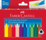 Faber-Castell Háromszögletű Viaszkréta 12 Szín Gyerekeknek - Vastag Fogású Színes Kréta Készlet 12 db