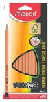 Maped Black'Peps HB Grafit Ceruza - 10 db, Háromszögletű Ergonomikus Fa Ceruza, FSC Tanúsított, Festett Hegy