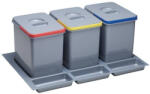 EKOTECH - Beépíthető hulladékgyűjtő PRACTIKO 900 - 3x15 liter + 3 tartó (91164100B5) - bonokonyhagepek