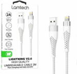  Cablu Lamtech USB la Lightning, 2A, 2m, culoare silver (PHA-8718858450282) - pcone