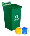 IgienaPHS Cos gunoi colectare selectiva verde / sticla 50 litri (CYC-25) - vexio Cos de gunoi