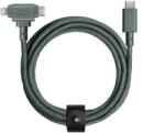 Native Union Cablu date/încărcare Native Union Belt Duo USB-C la USB-C si Lightning, 1.5m, slate, Universal - Verde (BELT-CCL-GRN-NP) - pcone