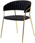 BB Bútor Glamour Velvet szék arany lábbal - fekete (0541-BB)