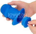 Lovetoy Pinnacle Pro Ribbed Peeper Silicone Anal Plug, Blue