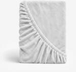 Goldea cearceaf de pat cu elastic din micropluș deluxe - gri deschis 160 x 200 cm