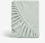 Goldea cearceaf de pat cu elastic din micropluș deluxe - salvie 180 x 200 cm