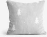Goldea față de pernă de crăciun din micropluș deluxe - brăduți albi pe gri 40 x 40 cm